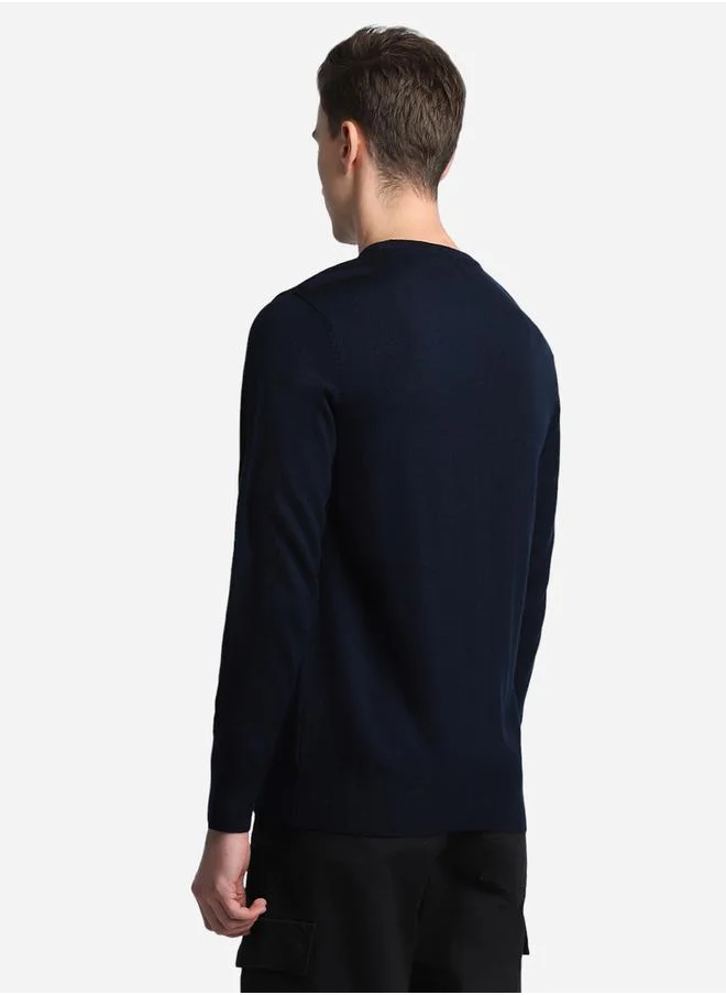 Dennis Lingo Round Neck Slim Fit Sweater by Styli