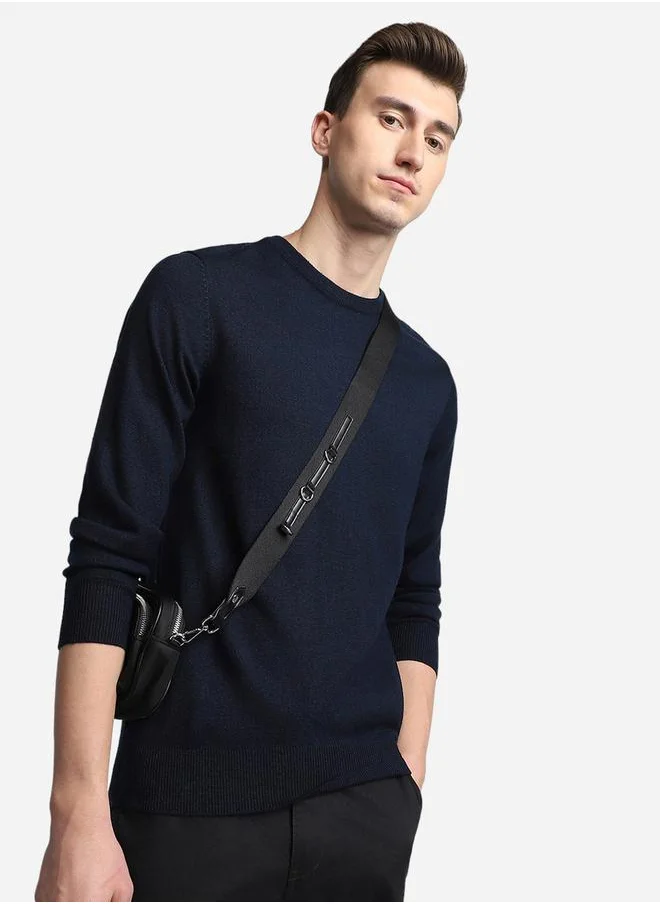 Dennis Lingo Round Neck Slim Fit Sweater by Styli