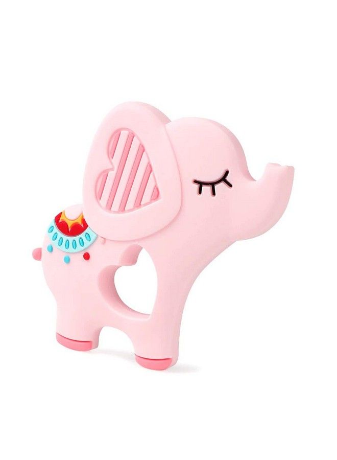 iSweven Teethers For Babies ; Bpa Free Silicone Soft Baby Toys ; Elephant Shaped Baby Gum Molar Chew Toy Relive Long Tooth Pain ; Toodle Teething Pacifier (3 12 Months Pink) - Image 3