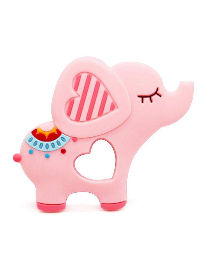 iSweven Teethers For Babies ; Bpa Free Silicone Soft Baby Toys ; Elephant Shaped Baby Gum Molar Chew Toy Relive Long Tooth Pain ; Toodle Teething Pacifier (3 12 Months Pink) - Image 5