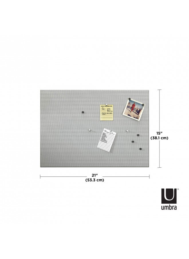 UMBRA - Umbra Bulletboard Cork Board, Bulletin Board and Magnetic Board for walls Modern Look with Dual Surface Design Includes 12 Pushpins and 12 Magnets, 21x15 Inches - Image 1