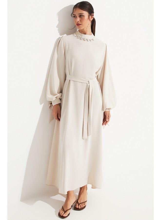 جون فستان ماكسي بحزام خصر - Image 2