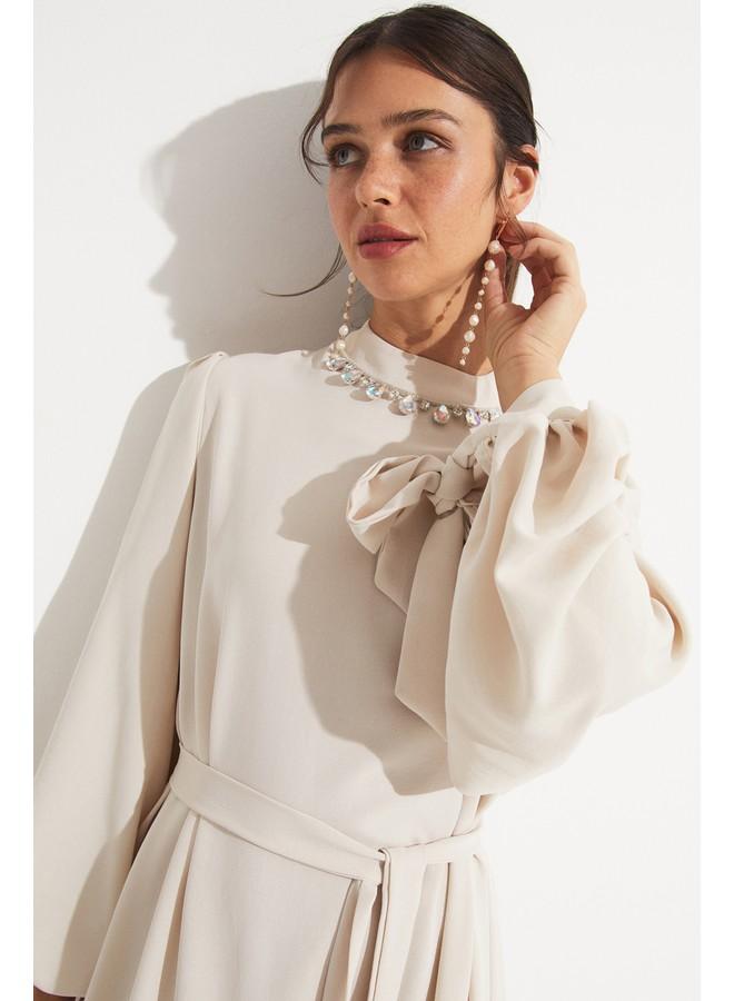 جون فستان ماكسي بحزام خصر - Image 3