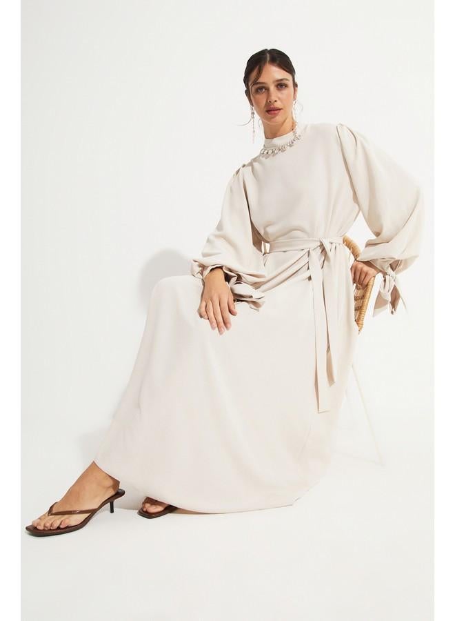 جون فستان ماكسي بحزام خصر - Image 4