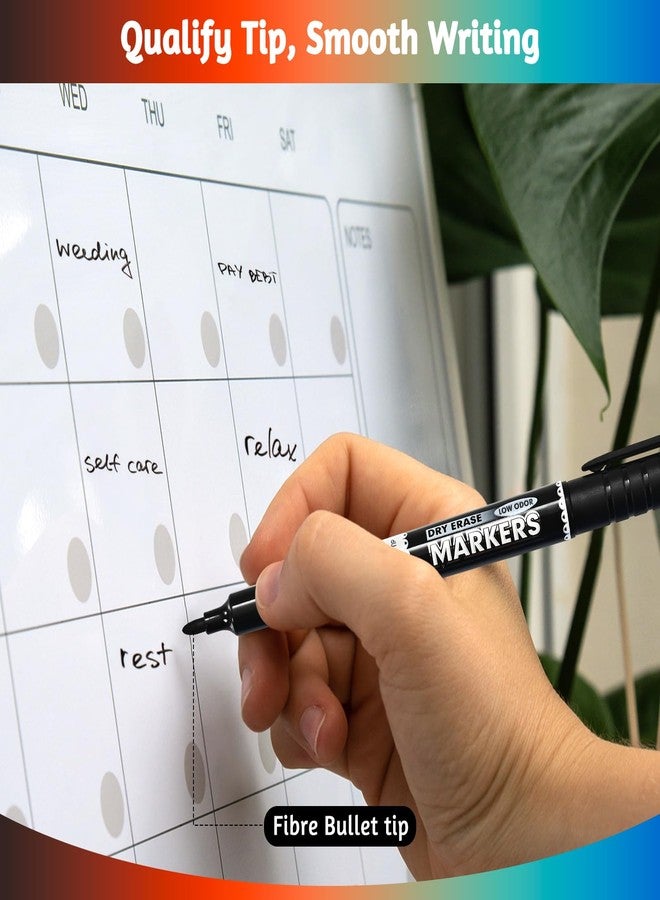 SUQJOY Dry Erase Markers, Fine Tip Whiteboard Marker, Low Odor Dry Markers with Pen Clip, Fine Point Maker, 36 pack 12 Assorted Colors Markers for Students/Teachers - Image 4