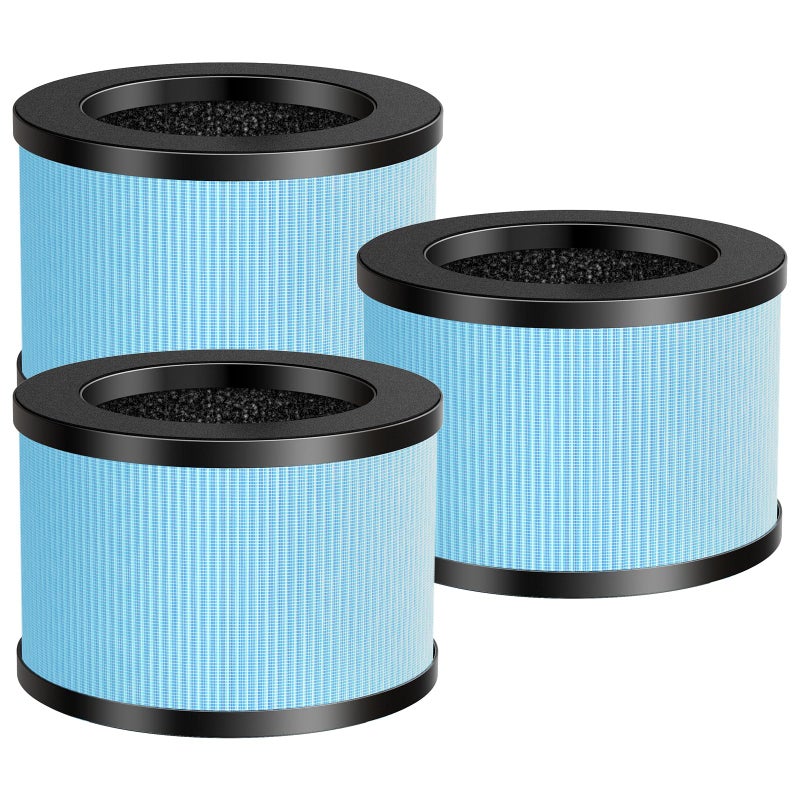 MK01 MK06 DHJH12 TZK1 Filter Compatible with ToLife TZK1 for FreAire KN6391RGB MK01  MK06 for VOOPNU DHJH12 Upgraded 4in1 Efficient Filter for MK01 Air Filter Replacement 3 Pack