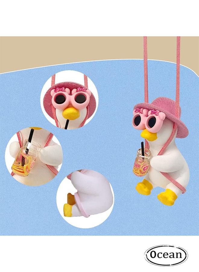 general Cool Swinging Duck Car Hanging Ornament, Pendant for Interior Rearview Mirror Decoration, and Car Rear View Mirror Hanging Accessories - Image 3