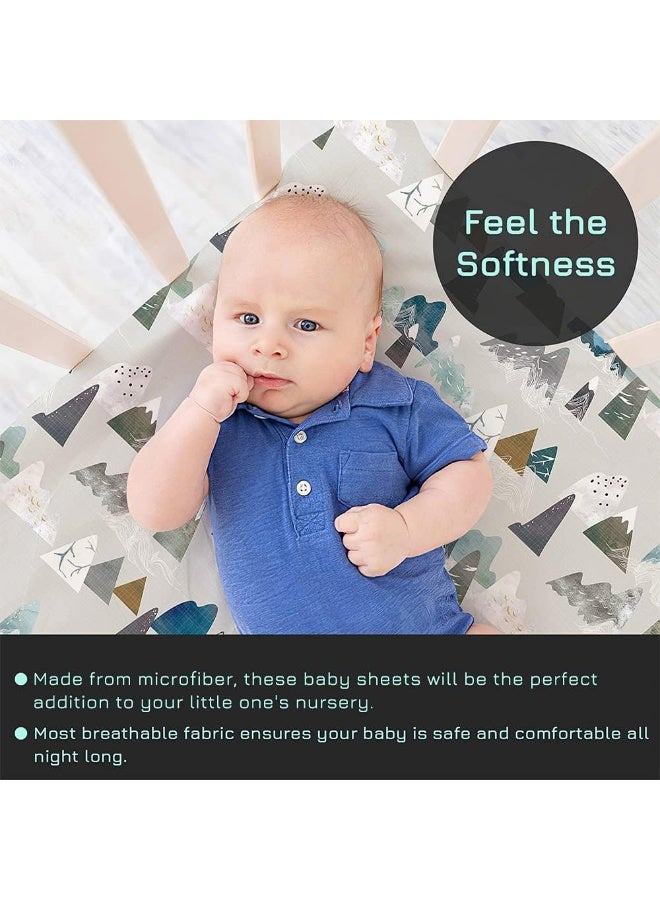 TANOFAR TANOFAR Mountains Baby Boy Crib Sheet Toddler Bed Sheets Soft Breathable Nursery Bedding  - Image 5