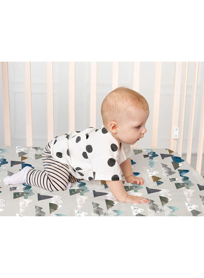 TANOFAR TANOFAR Mountains Baby Boy Crib Sheet Toddler Bed Sheets Soft Breathable Nursery Bedding  - Image 2