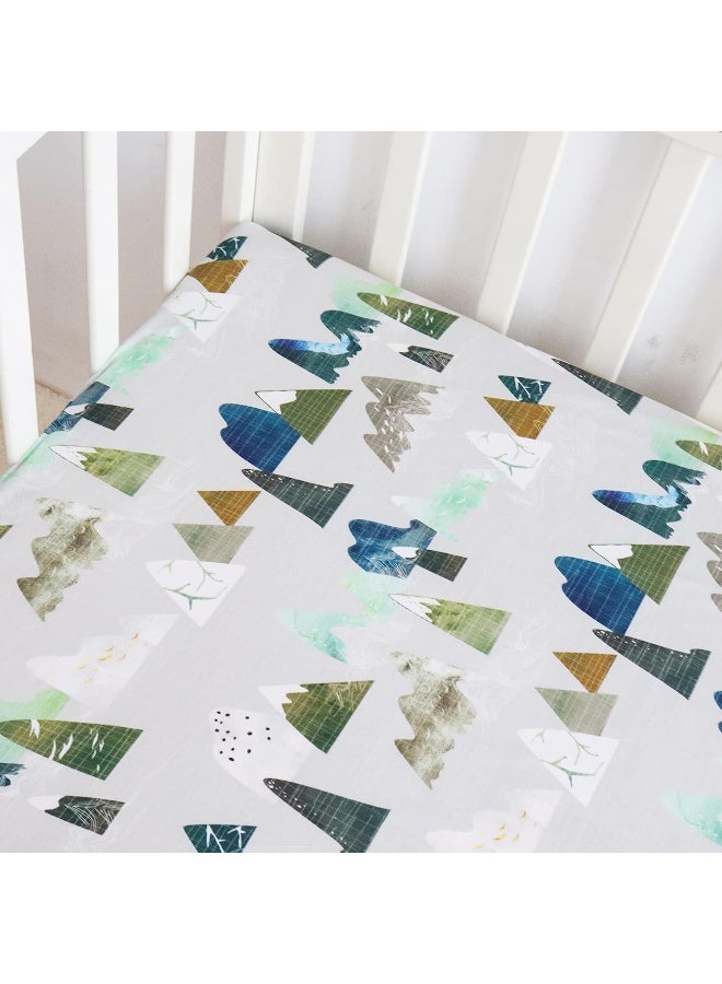 TANOFAR TANOFAR Mountains Baby Boy Crib Sheet Toddler Bed Sheets Soft Breathable Nursery Bedding  - Image 3