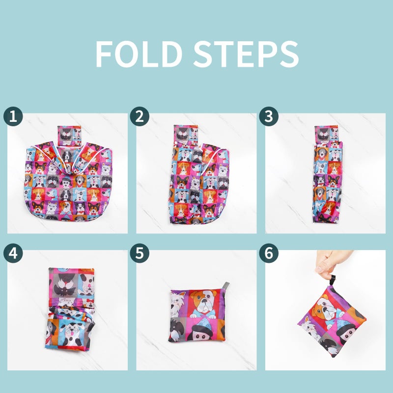 SZUAH Reusable Grocery Bags Foldable 6 Pack -50lbs Heavy Duty Foldable Reusable Shopping Bags, Large Collapsible Tote Set of 6 - Image 5