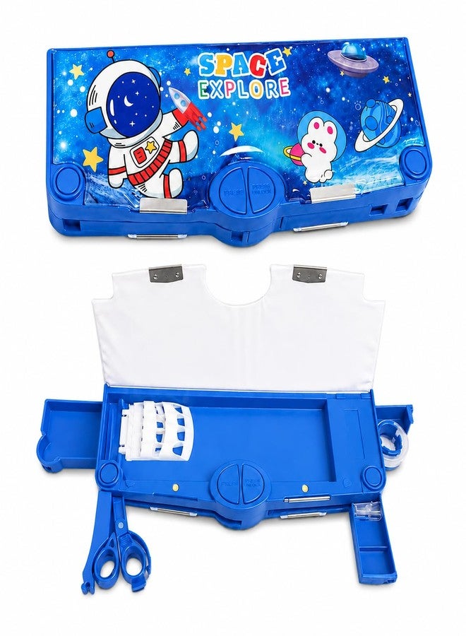 SMAX Plastic Multifunctional Pencil Box For Kids,Space Theme Pencil Case,Magnetic Pencil Box,Pop Up Pencil Box With Buttons,Space Theme Return Gifts For Kids,Boys&Girls (Multicolor) (Design_1) - Image 1