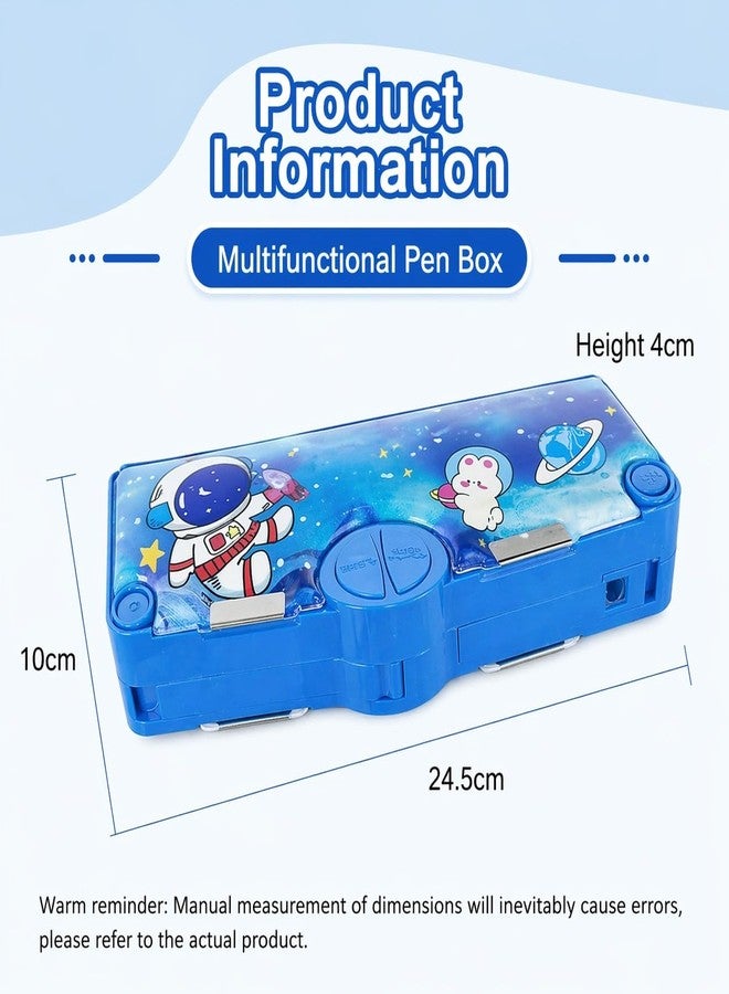 SMAX Plastic Multifunctional Pencil Box For Kids,Space Theme Pencil Case,Magnetic Pencil Box,Pop Up Pencil Box With Buttons,Space Theme Return Gifts For Kids,Boys&Girls (Multicolor) (Design_1) - Image 3
