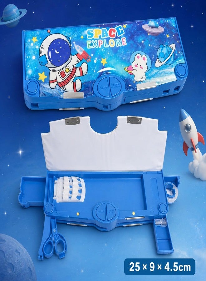 SMAX Plastic Multifunctional Pencil Box For Kids,Space Theme Pencil Case,Magnetic Pencil Box,Pop Up Pencil Box With Buttons,Space Theme Return Gifts For Kids,Boys&Girls (Multicolor) (Design_1) - Image 5