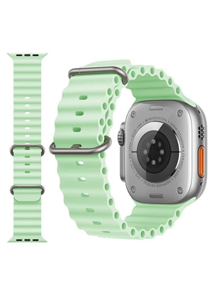 BGM - Sport New Silicone Band Compatible with Apple Watch Ultra Ocean 42/44/45/49mm Strap for iWatch Series Ultra 8 7 6 5 SE - Image 1