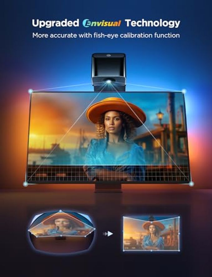 Govee TV Backlight 3 Lite with Fish-Eye Correction Function Sync to 40-50 Inch TVs, 7.8ft RGBICW Wi-Fi LED Strip Lights with Camera, 4 Colors in 1 Lamp Bead, Voice and APP Control, Adapter - Image 2