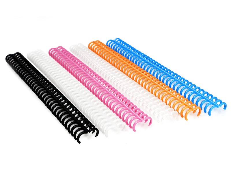 Rayson Click Binding Spines, 34-Hole Click Binding Ring for A4 and U.S. Letter Size Paper, Multi-Color, 1/2" Diameter, 3:1 Pitch, Binds Up to 90 Sheets, 30 Pack - Image 1