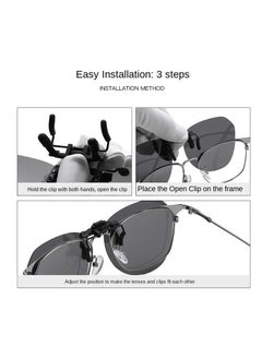 Y&D Sunglasses Clip Ultra-light Driving Special Anti-ultraviolet Sunglasses Polarized Clip Can Be Upturned Myopia Glasses-Polarized Purple Gray Sheet  - Image 2