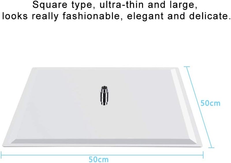 comfrt Rainfall Shower Head, Stainless Steel 20" x 20" (50 x 50cm) Waterfall Shower Head Large Square Shower-Heads with Chrome Finish Bath Shower Accessories - Image 2