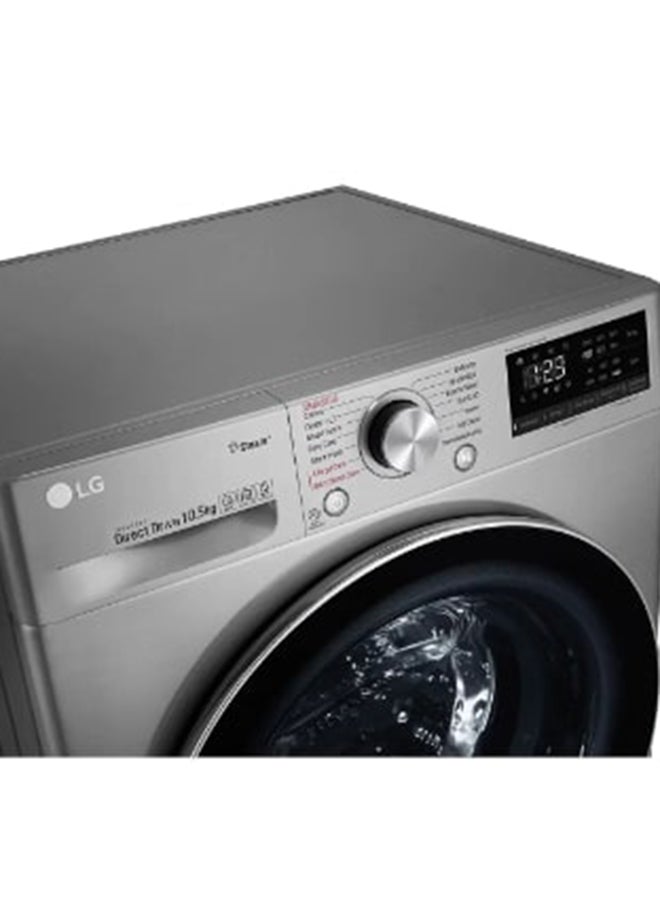 LG 10.5 Kg Front Load Washing Machine 1400 RPM Steam+, With AI DD Technology 10.5 kg F4V5RYP2T Silver - Image 4