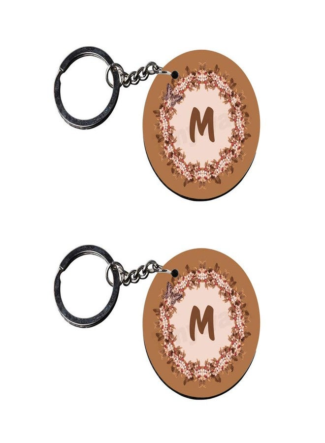 Tinywalk Set of 2 | Circle Shape Printed Wooden Keychains M | Circle Shape keyrings | Circle Shape Keychains| Printed keyrings - Image 2