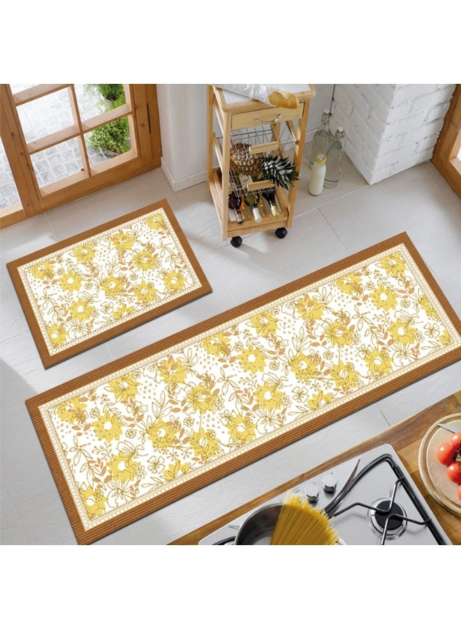 آنا 50*80cm + 50*160cm طقم وسادتين مطبوعتين ماصة للماء ومقاومة للأوساخ مخصصة للمطبخ والشرفة - Image 1