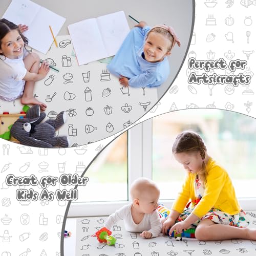 Resholder 40 Pcs 28" x 47" Disposable Splat Mat for Under High Chair Baby Floor Mats Waterproof Splash Biodegradable Multipurpose for Baby Activity LED Weaning Supplies Home (Food) - Image 5