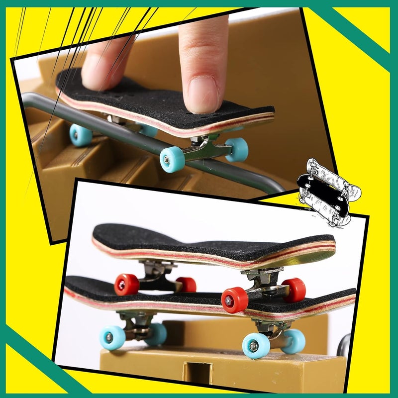 Zhehao 20 Pieces Fingerboard Tool Set Bearing Wheels with 4 Pieces Tool Screwdriver and Nut Driver Compatible with Most Fingerboard TrucksWhite Black Red Light Blue - Image 2