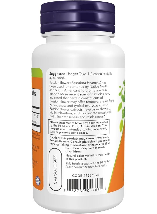 now Supplements, Passion Flower (Passiflora Incarnata) 350 Mg, Natural Stress Relief*, 90 Veg Capsules - Image 3