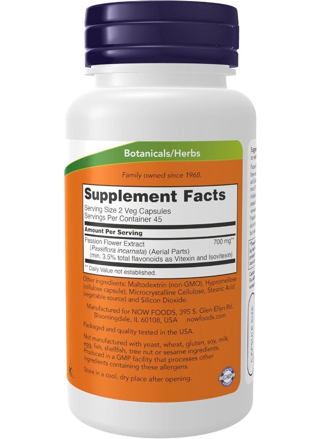 now Supplements, Passion Flower (Passiflora Incarnata) 350 Mg, Natural Stress Relief*, 90 Veg Capsules - Image 2