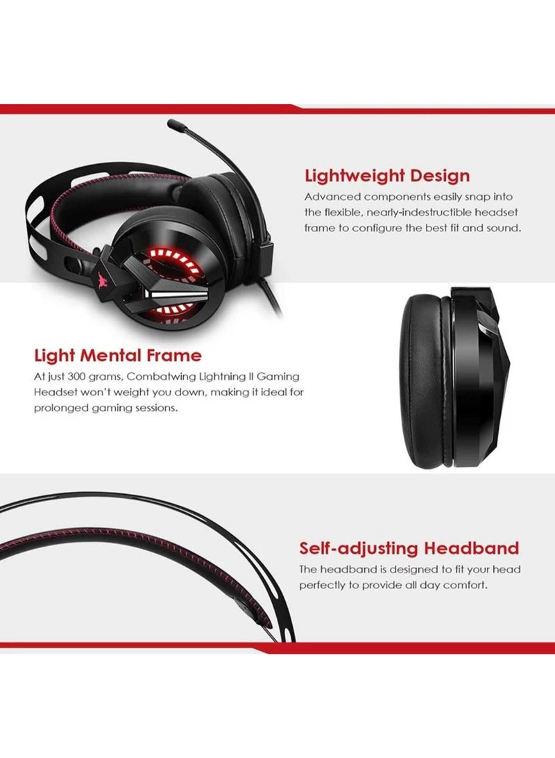 كومبات وينج سماعة رأس كومبات وينج M180 برو للكمبيوتر الشخصي متوافقة مع بلاي ستيشن 4 وسماعات رأس للألعاب مقاس 3.5 مم - Image 5