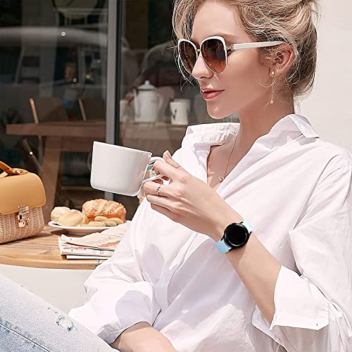 PEFKO PSS33 20MM No Gap Arc Edge Silicone Replacement Bands / Straps Compatible for Samsung Galaxy 4 Band & Galaxy 5 Band 44mm 40mm / Watch 5 Pro Bands 45mm/4 Classic Bands 46mm 42mm, 20mm Sport Strap Wristbands for Men Women Unisex【 👉 Only Silicone Watch Strap ⌚ Watch NOT Included 】 (20MM, SKY BLUE) - Image 3