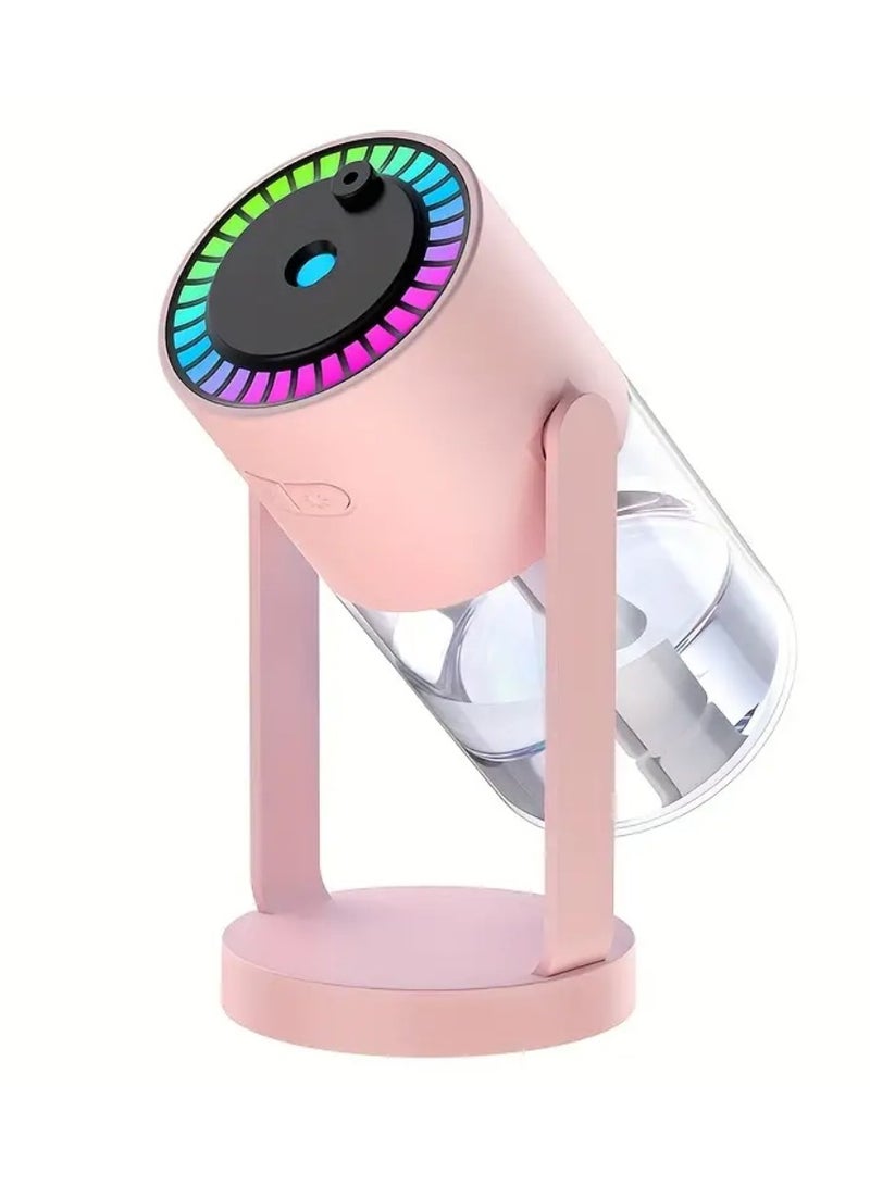 DIGI CORE Humidifiers For Bedroom With Night Light Cool Mist Humidifier For Home And Car Star Projector Galaxy Night Light Aroma Diffuser 280ML Rotating Head With Multimode Operated With Light Pink/Clear - Image 1