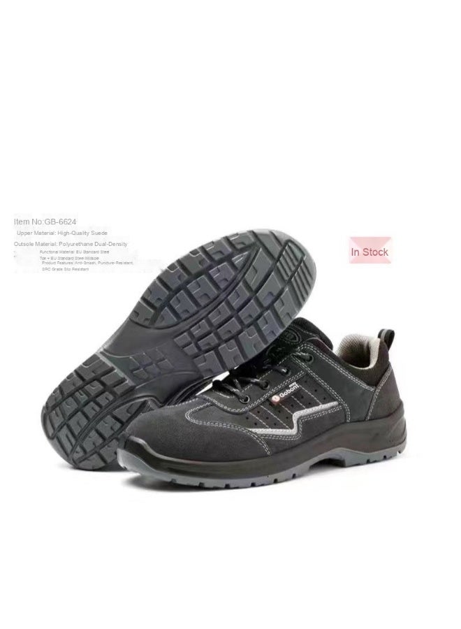 Men's Steel-Toe Safety Shoes - Puncture-Resistant, Oil-Resistant, Slip-Resistant Work Boots for Construction Sites - Image 1