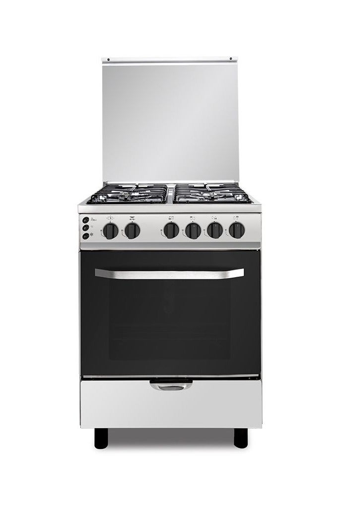 Fresh Rock 60 x 60 Gas Cooker - 4 Burners - Silver