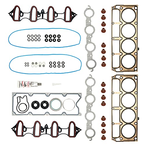 BRTEC Head Gasket Set for Chevy GMC Cadillac Buick Isuzu Hummer Silverado Sierra 1500 Tahoe Yukon 2002-2011; Trailblazer Envoy SSR Express Savana 1500 2500 3500 Suburban H3 Ascender 9-7X - OHV 4.8L 5.3L - Image 1