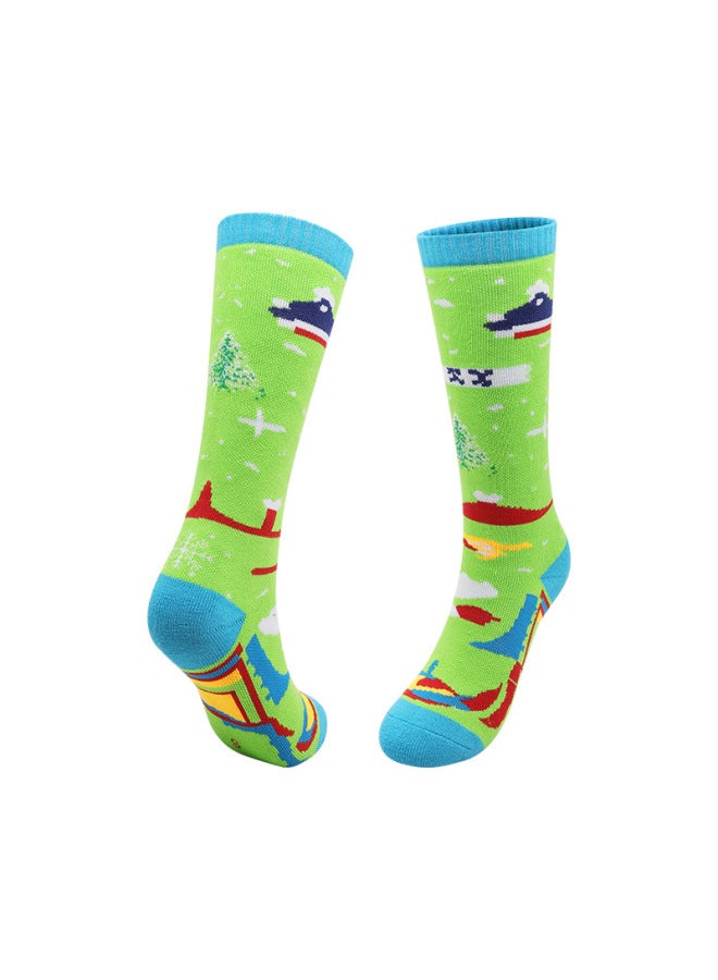 Winter Children's Ski Socks, Youth Long Thickened Warm Snow Socks, Professional Sports Snow Socks For Older Children