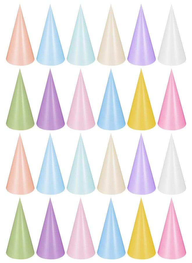 Gtziqa 24 Pcs Mini Birthday Party Hats, Pastel Rainbow Party Hats, Multicolor Paper Cone Hat for Women Men, Parties Headwear Birthday Celebration Parties Supplies, Decoration Supplies - Image 1