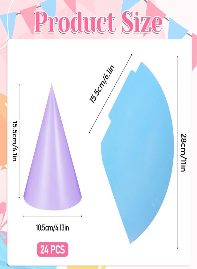 Gtziqa 24 Pcs Mini Birthday Party Hats, Pastel Rainbow Party Hats, Multicolor Paper Cone Hat for Women Men, Parties Headwear Birthday Celebration Parties Supplies, Decoration Supplies - Image 3
