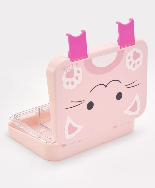Bonfino Lunch Box, Cat Theme, Easy to Carry, Leak-Proof Lid, Microwave Safe, 3 Years+, 22 x 15.5 x 5cm - Pink - Image 4
