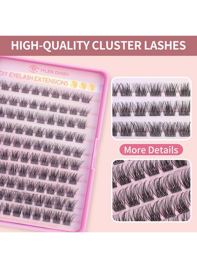MLEN DIARY Lash Cluster DIY Eyelash Extensions 100 Clusters Lashes 10-16mm D Curl Mega Wispy Volume Individual Lashes Eyelash Clusters Extensions DIY at Home - Image 2