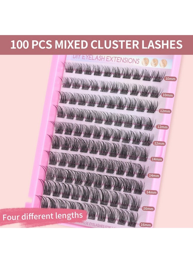 MLEN DIARY Lash Cluster DIY Eyelash Extensions 100 Clusters Lashes 10-16mm D Curl Mega Wispy Volume Individual Lashes Eyelash Clusters Extensions DIY at Home - Image 4
