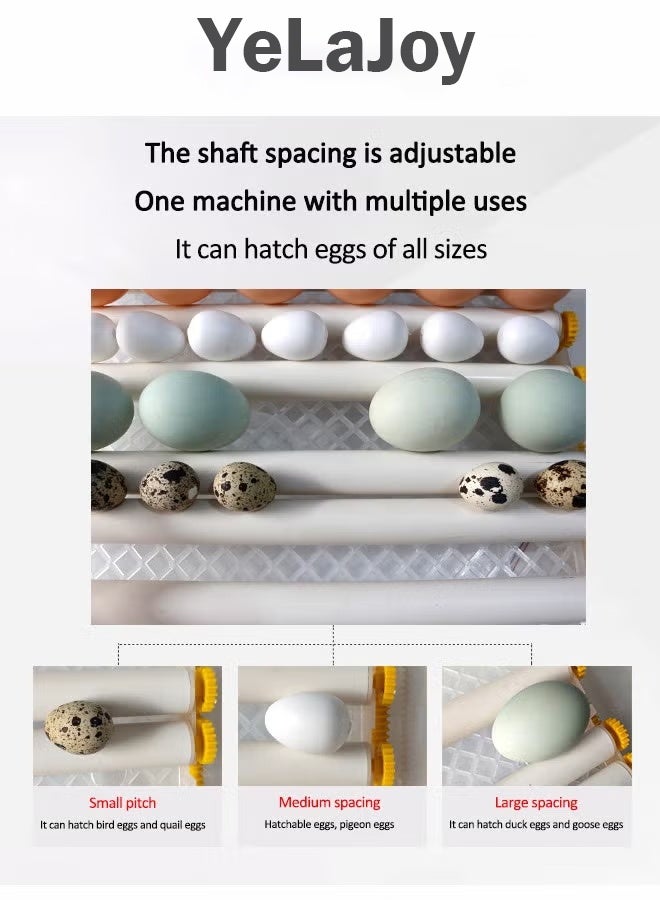 يلا جوي حاضنة منزلية صغيرة آلية تحول البيض الذكي آلة فقس البيض الرقمية عرض درجة الحرارة والرطوبة التحكم المستخدمة لفقس الدجاج والبط والأوز ، إلخ - Image 5