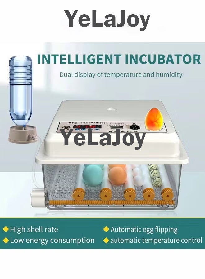يلا جوي حاضنة منزلية صغيرة آلية تحول البيض الذكي آلة فقس البيض الرقمية عرض درجة الحرارة والرطوبة التحكم المستخدمة لفقس الدجاج والبط والأوز ، إلخ - Image 4