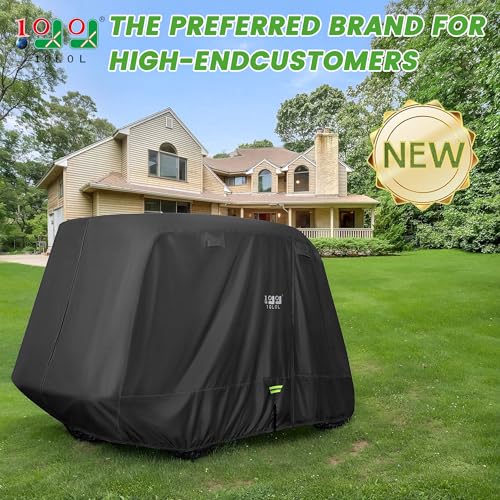 10L0L 2442 Passenger Golf Cart Cover Upgrade Extended Roof 600D Waterproof Snowproof Windproof Sunproof Durable Full Golf Cart Covers for YamahaEZGOClub Car and Other - Image 3