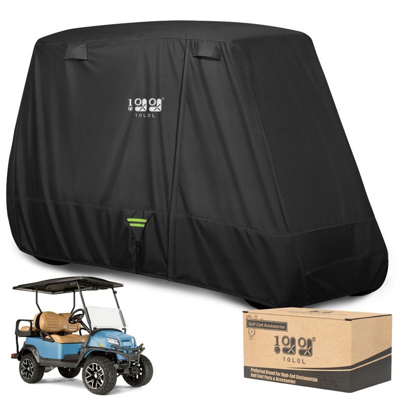 10L0L 2442 Passenger Golf Cart Cover Upgrade Extended Roof 600D Waterproof Snowproof Windproof Sunproof Durable Full Golf Cart Covers for YamahaEZGOClub Car and Other - Image 2