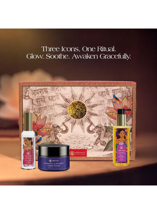 Ashpveda Trinity Gift Box | Ayurvedic Skincare Combo – Kannauj Rose Water Face Mist100ml, Kashmiri Saffron & Neem Face Wash100ml & Night Cream30g | Natural & Paraben-Free | Travel Size Pack - Image 4
