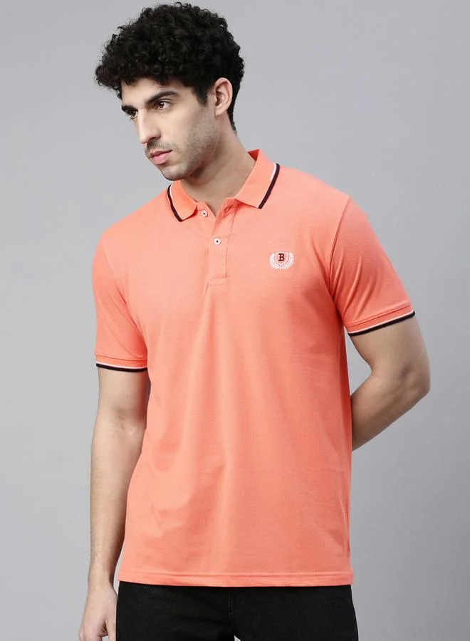 Bushirt Bushirt Embroidered Regular Fit Polo Neck T-Shirt