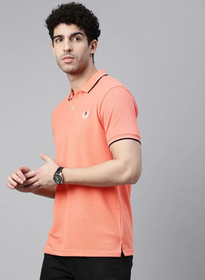 Bushirt Bushirt Embroidered Regular Fit Polo Neck T-Shirt
