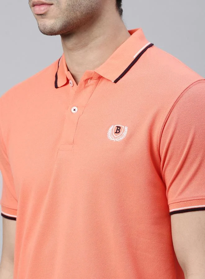 Bushirt Bushirt Embroidered Regular Fit Polo Neck T-Shirt